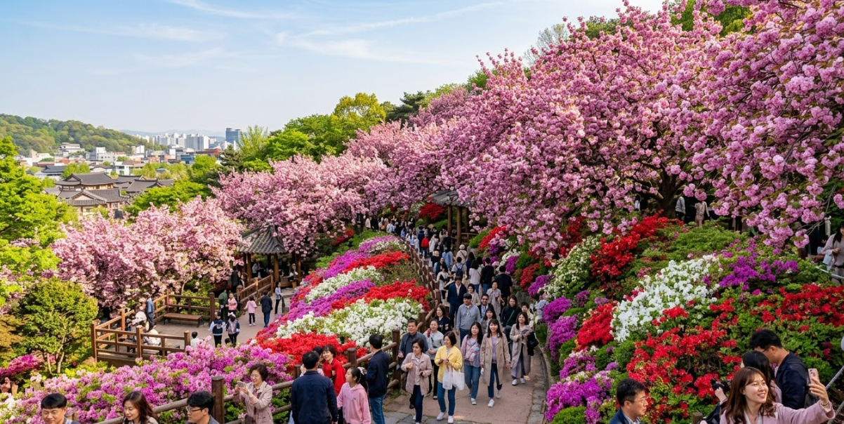 전주 완산공원 꽃동산 겹벚꽃