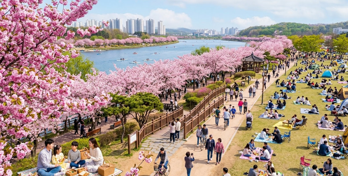 하남 미사경정공원 겹벚꽃